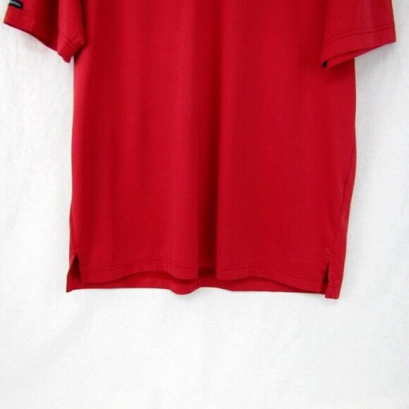 Tehama Red Diamond Weave Golf Polo Shirt Mens Size L Red Short Slv Hang Em Dry - Picture 3 of 13